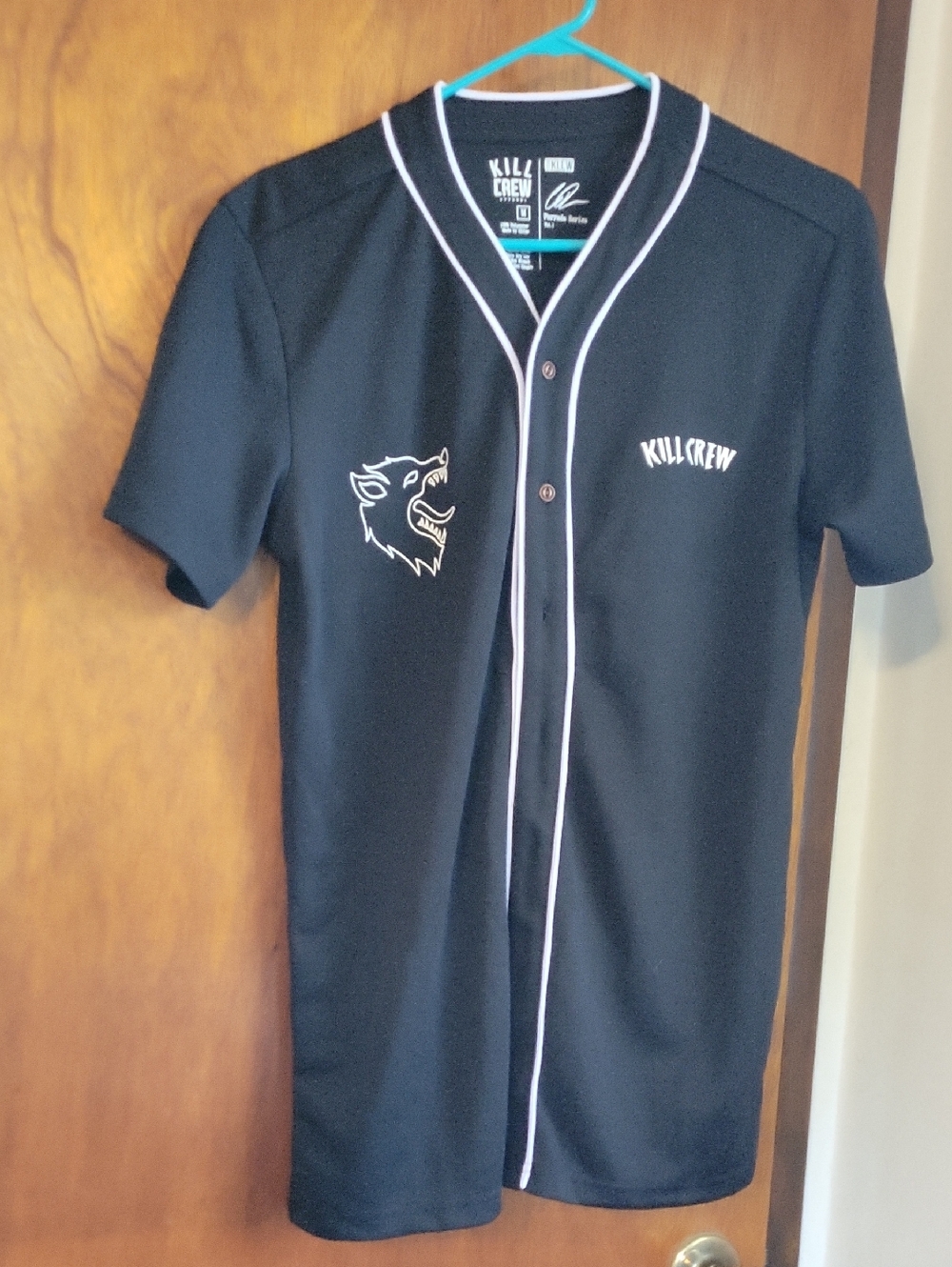 Kill Crew Black Jersey with White Piping and Wolf Patch Size M